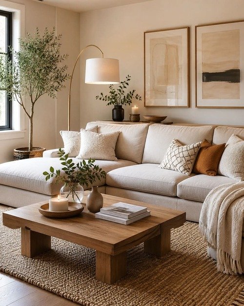 Start With a Warm Beige Sofa