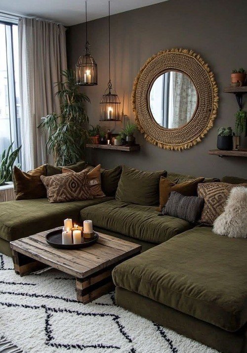 Mix Olive Green With Warm Neutrals